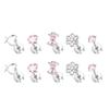 Cute Bowknot Butterfly Heart Flower Studs Surgical Steel Earrings Allergy Resistant for Sensitive Ears with Screw Back
