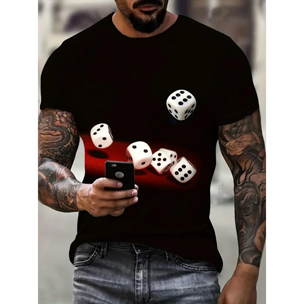 Summer urban fashion men's top outdoor sports street men's short sleeved daily casual men's T-shirt 3D lion print