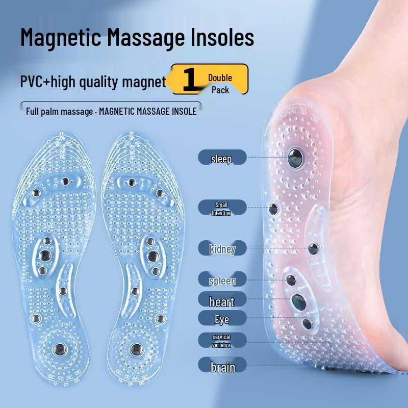 

Volcanic Stone Magnetic Sports Insoles: Shock Absorption & Acupoint Massage Therapy for Men and Women 35-39 (Trimmable)
