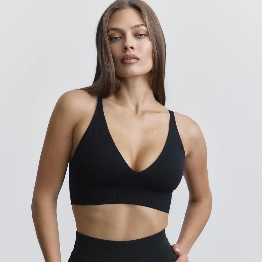 

Sexy Deep V Backless Sports Bra Adjustable Spaghetti Strap Camisole, Casual Sleep Bandeau Tube Top Wrap Chest Basic Underwear Lingerie S чёрный