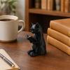 DYS 3D Printed Reading Cat Figurine, Decorative Ornament with Weighted Anti-Slip Base, Intellectual Statue Eye Glasses for Desk Bookshelf Office Gift