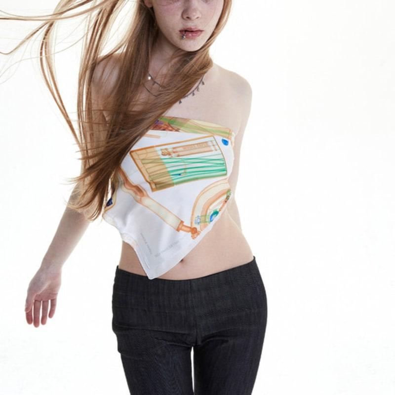 Whole Paper X-Ray Graphic Scarf (Orange)