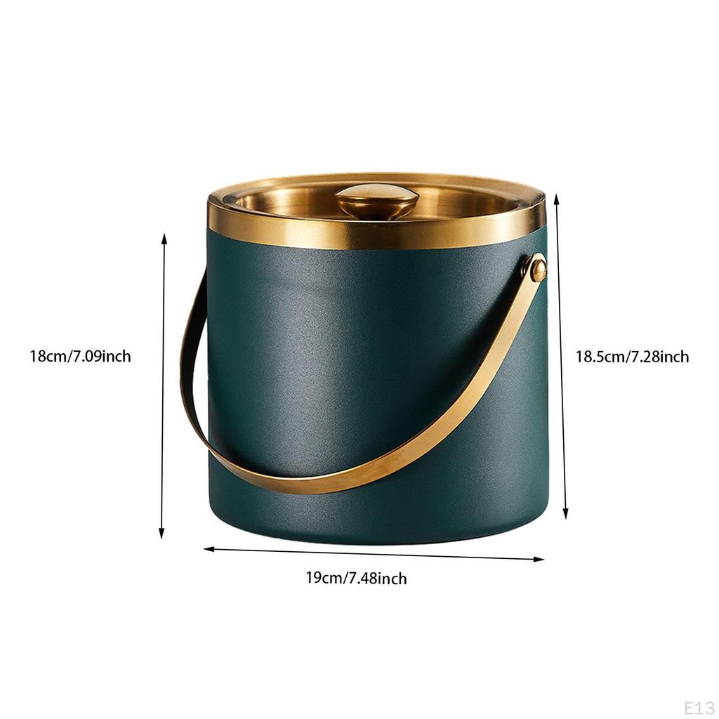 Elegant Stainless Steel Ice Bucket with Easy Grip Handle