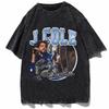 J Cole Grafisk T-shirt Vintage 90-tal Hip Hop Rapper Överdimensionerad Unisex Bomulls T-shirt