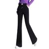 Fleece Stretched-waist Slightly Flared Pants for Women in Autumn and Winter, High-waisted, Slimming, and Drape Casual Striped Fleece Trousers