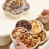 5 Compartments Divided Serving Platter Box With Lids Snack Storage Fruit Bowl Candy Tray  New Year