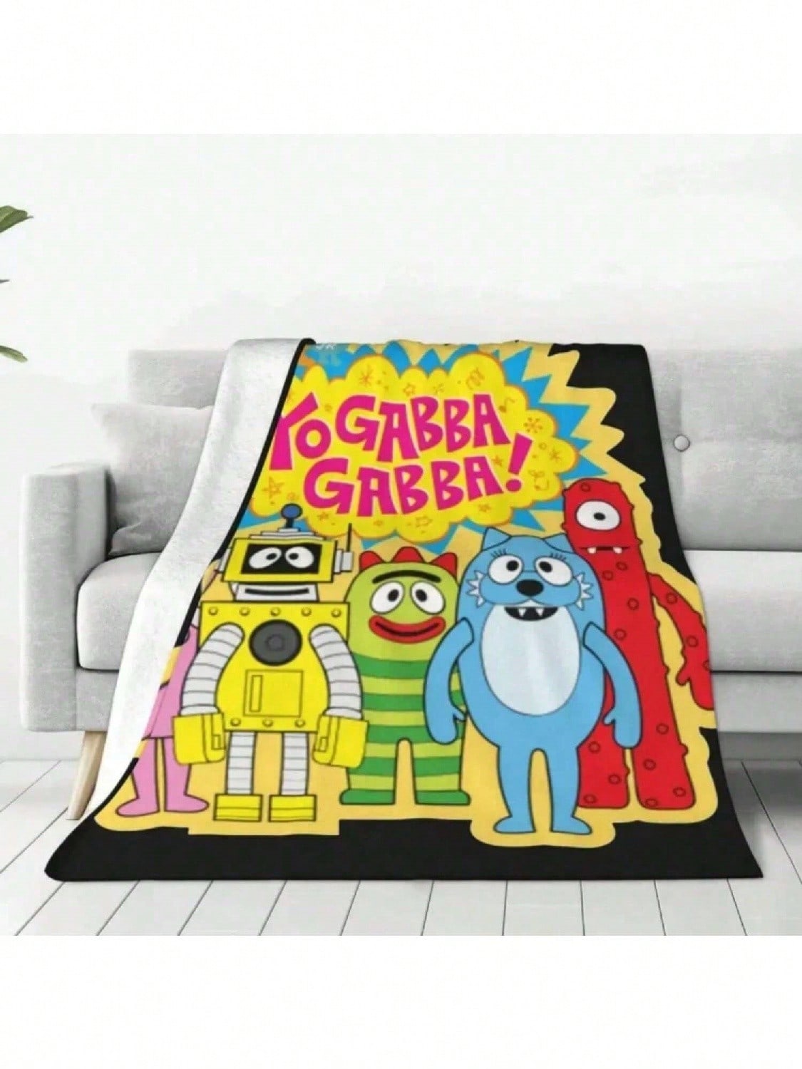 Yo Gabba Gabba Cartoon Blanket Flannel Funny Warm Throw Blanket For Bedspread Spring Autumn 75X95CM