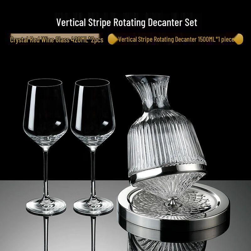 Premium Handmade Crystal Glass Rotating Wine Decanter
