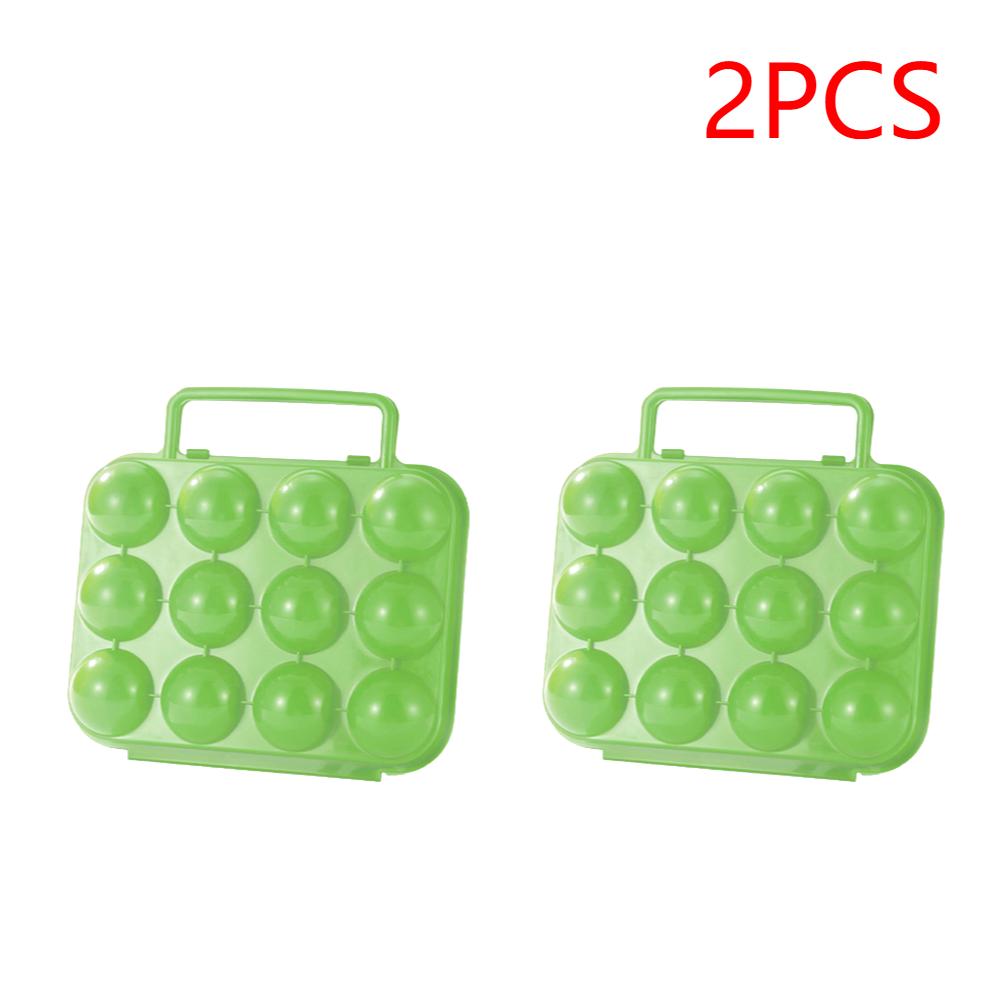 2/6/12 Fächer Eierbehälter Tragbare Eierbox Faltbare Eieraufbewahrungsbox Kühlschrank Eierbehälter mit Griff für Draußen und Zuhause