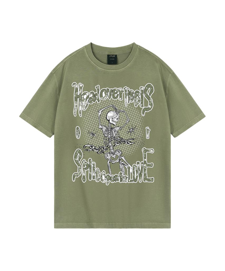 WILDROCK Wild Head Over Heel Pigment Overfit Short Sleeve T-Shirt_5 Col