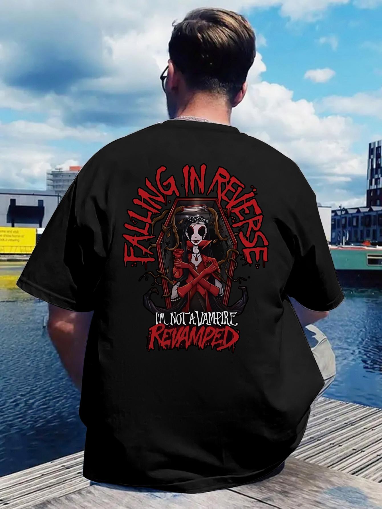 Vintage Rock Band Graphic T-shirt - Falling in Reverse Band Design XXL