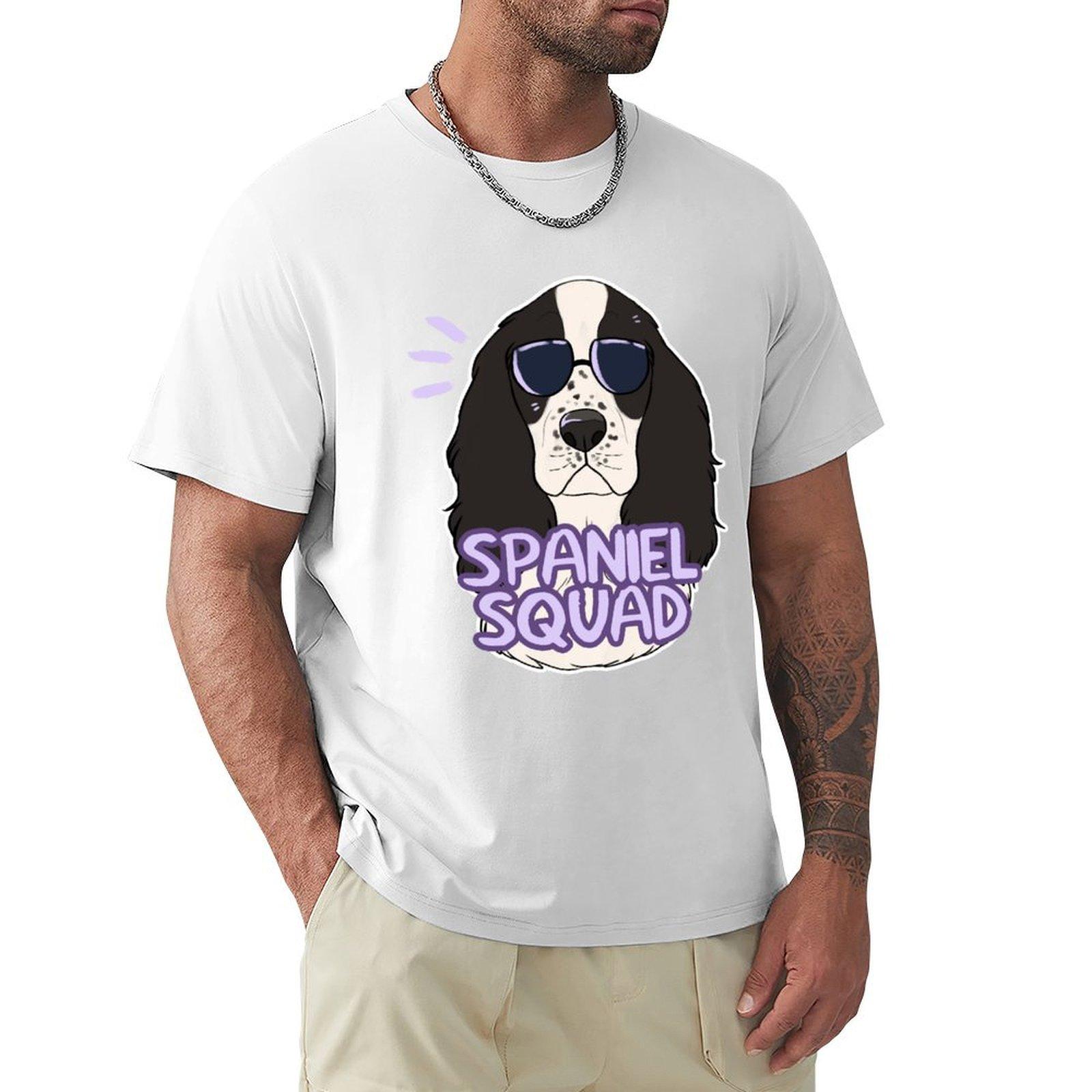 SPANIEL SQUAD black and white TShirt sweat oversized t shirt essential t shirt mens designer clothes S