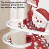Christmas Climbing Stairs Slide Toy with Music LED Light Toddlers Electric Musical Santa Ski Slope Toy with 5 Snowmen Roller Coaster Sliding
