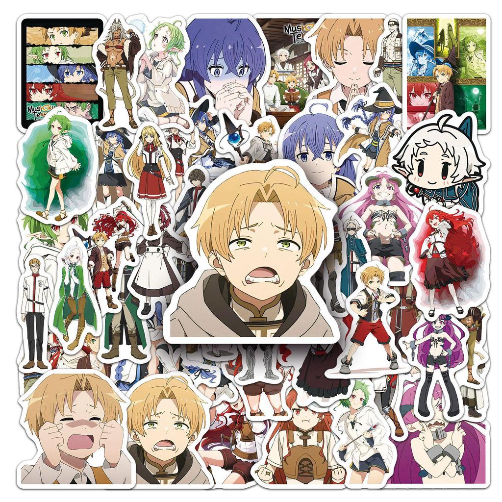 50 Mushoku Tensei Anime Stickers - Waterproof Decor for Phone, Computer, Cup, Notebook