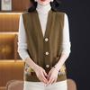 Spring and Autumn Mom's Sweater Sleeveless Needle Cardigan Women's Plus Size Loose Vest Sweater