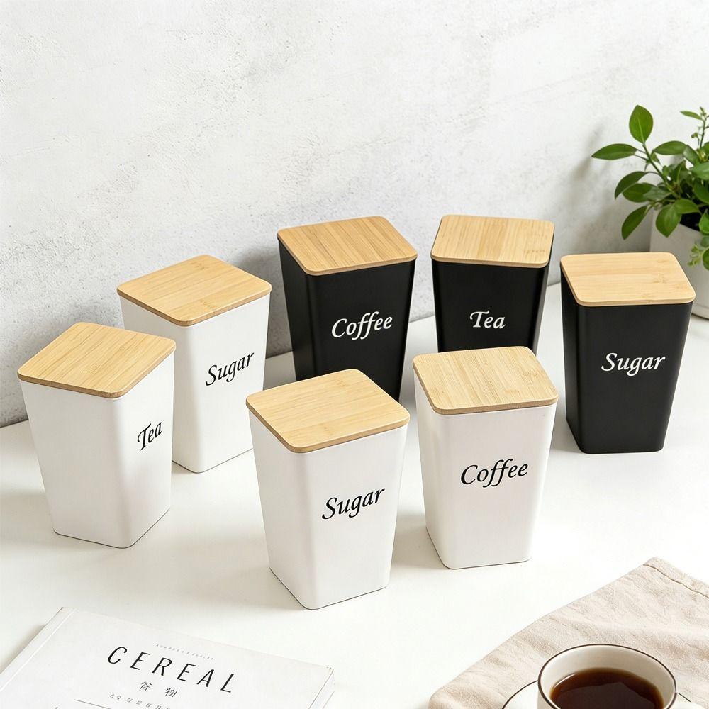 Tinplate Material Tea Tin Sealed Design Bamboo Cover Tea Jar Creative Shape Irregular Shape Sealed Tinplate Storage Jar