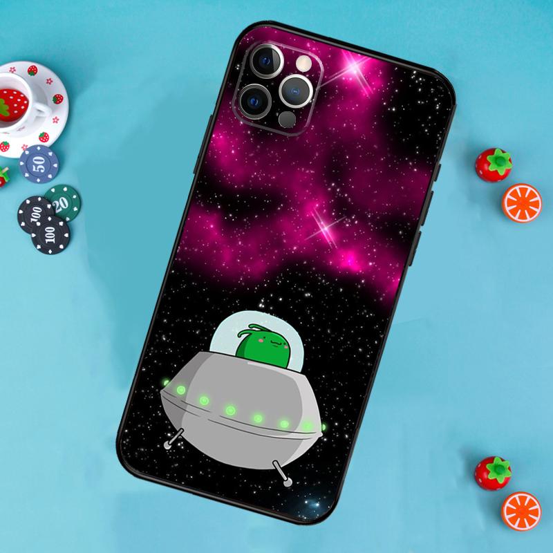 Alien Kawaii Art Phone Case For iPhone 17 Air 15 14 13 12 11 16 Pro Max 13 12 Mini 15 16 Plus 16e Cover Funda