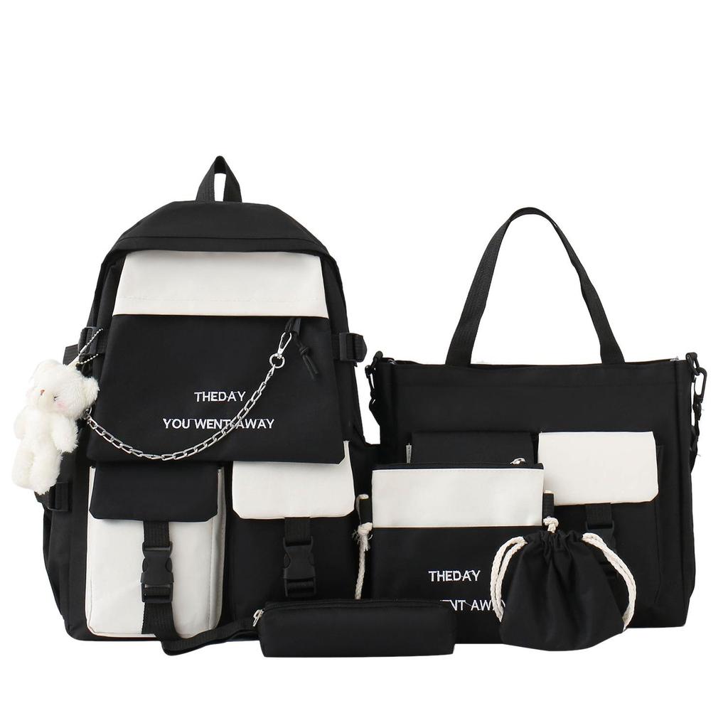 2023 New Schoolbag for Middle School Students Korean Edition Sen Series Backpack Versatile Trendy Cool Large Capacity Backpack