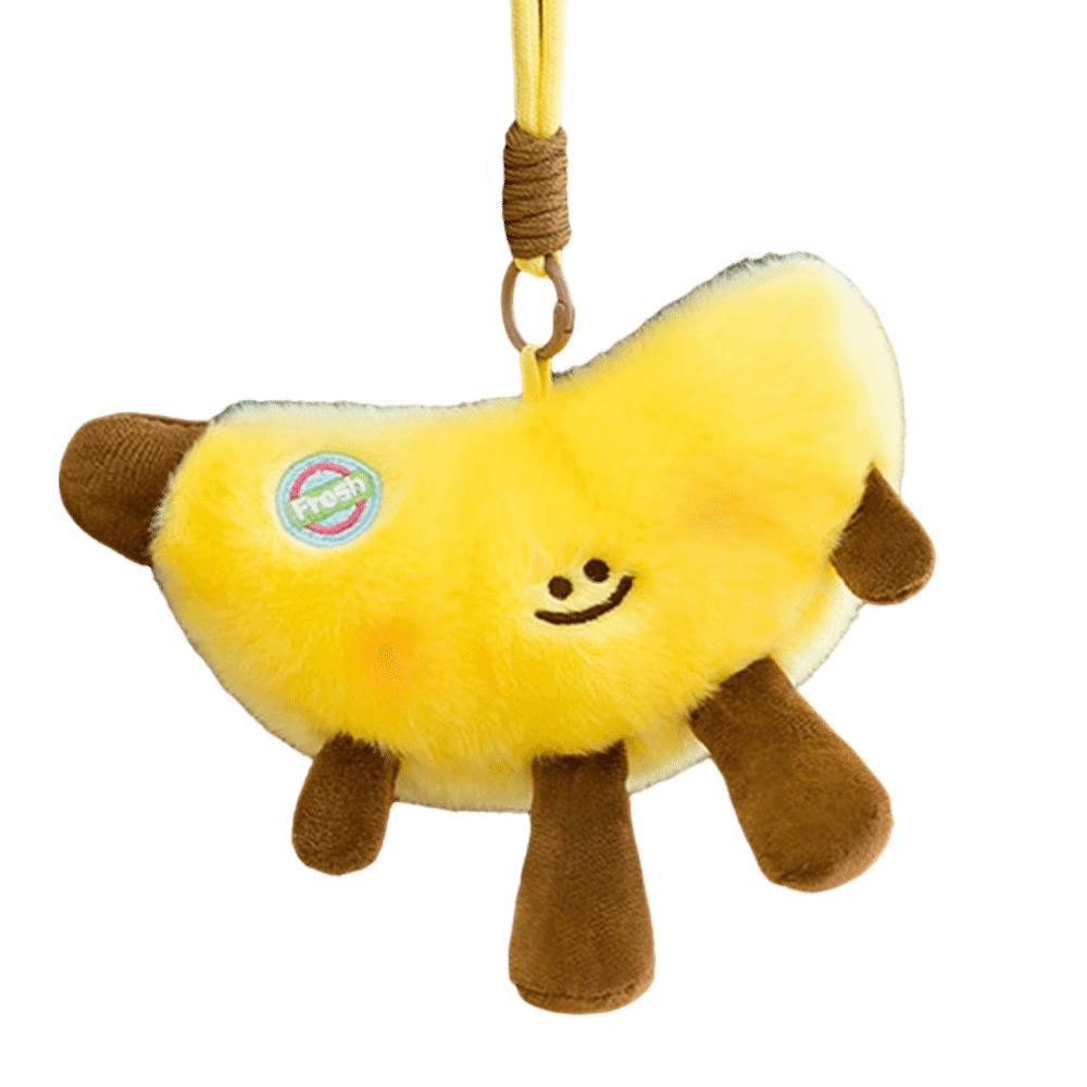 Banana Simulation Fruit Plush Keychain Kiwi Handmade Mangosteen Banana Pendant Soft Cartoon Cartoon Durian Stuffed Doll