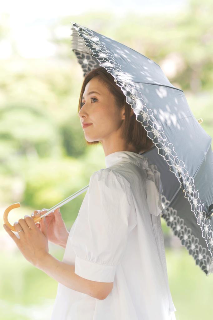 Sun protection maximum value according to the world heat light UV folding 50cm for both sunny and rainy folds up easy to easy to floral beautiful