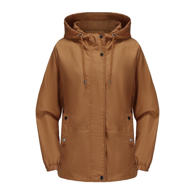 Leichte Damen Kapuzen-Windbreakerjacke Lockere Passform Lässige Oberbekleidung