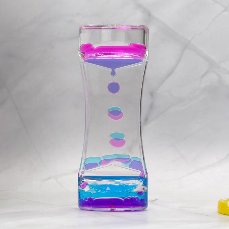 

Acrylic Liquid Hourglass Timer Pressure-reducing Two-color Liquid Oil Drain Creative Oil Drop Process Desktop Display Hourglass