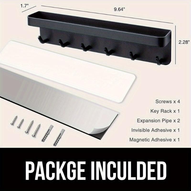 

Самоклеящийся держатель для ключей, настенный ящик для хранения с дверным каналом и крючком для офиса, черный, с отделением для хранения чёрный