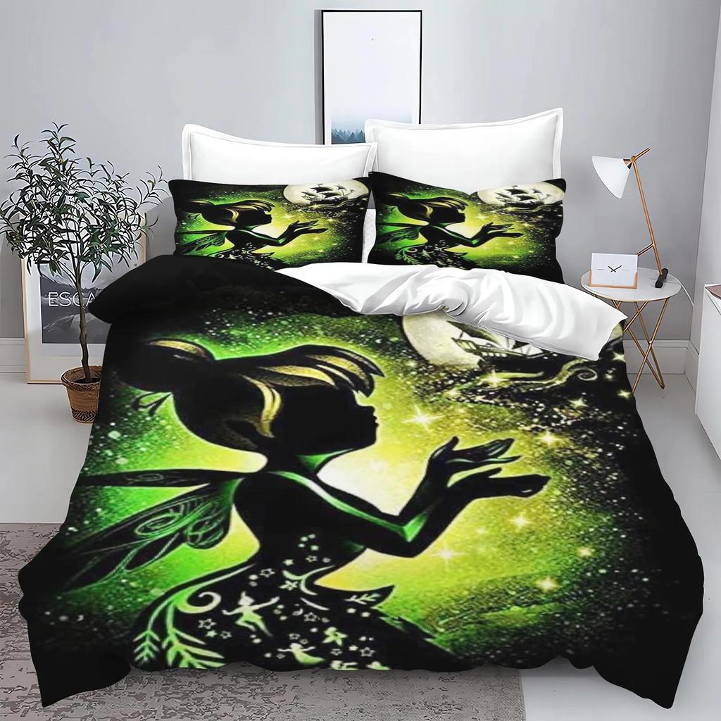 Cartoon Tinker Bell Duvet Cover Pillowcase Monster Bedding Set Boy Girl Bedroom Decoration Children Single Double Size