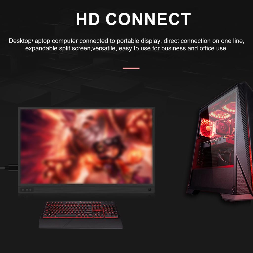 15.6-Inch Portable Monitor 1080P IPS Screen External Display Extended Monitor Compatible with