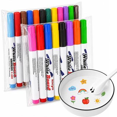 Children's DIY Floating Water Painting Pens - 12 Erasable Fluorescent Colors