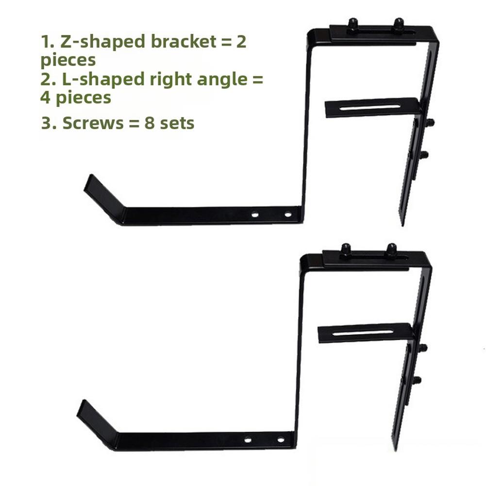 Weather Resistant Adjustable Iron Flower Pot Bracket for Balcony No Drilling Needed Set of 2 Sturdy Outdoor Supports