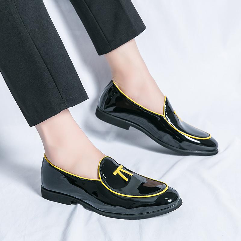 Herren Slipper Kleid Formell Schwarz Business Casual Schuhe Lila Grün Slipper Smoking Hochzeitsschuhe Übergröße