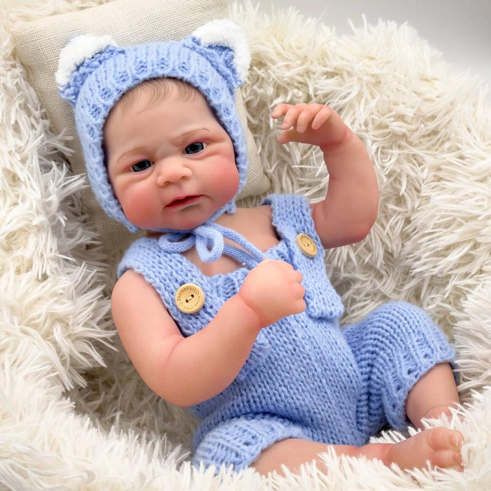 Washable 48cm Full Silicone Body Reborn Babies Doll ELIJAH Cute Alive Newborn Doll for Girl and Boy Lifelike Painted Hair Bebe Reborn Toddler Toy Doll