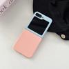 Korean Style Matte PC Case With Color-Block Design Galaxy Z Flip 6 5 4 3 Magnetic Snap-On Back Cover