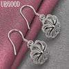 925 Sterling Silver Wedding Jewelry Flower Pendant Earrings