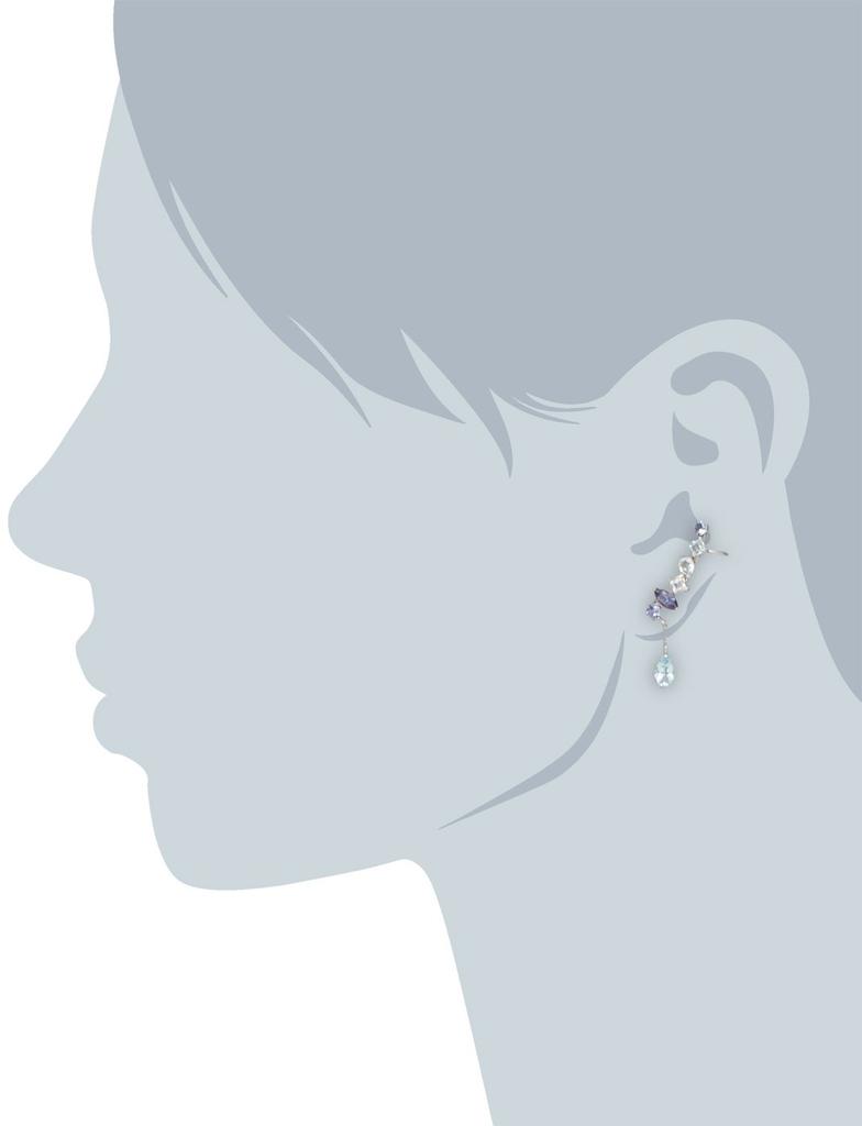 Candy Single Line Blue 10K White Earring, Teardrop, Swing, Multicolor, Gold, bc-nrsr-wg