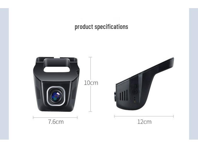 U-Shaped WiFi Dash Cam with Mobile Connectivity, HD Recording, 24-Hour Parking Monitor, Universal Fit