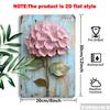2D Flat, 1pc Vintage Hydrangea Iron Wall Art - Rustic Blue Wood Design Metal Sign, 8.0x12.0inch, Easy To Install for Home Office