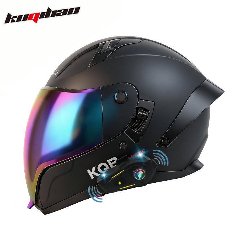 Cool Rider Bluetooth Full Face Motorcycle Helmet: Safe, Long Battery Life, Built-in Earphones, Wide View for Navigation