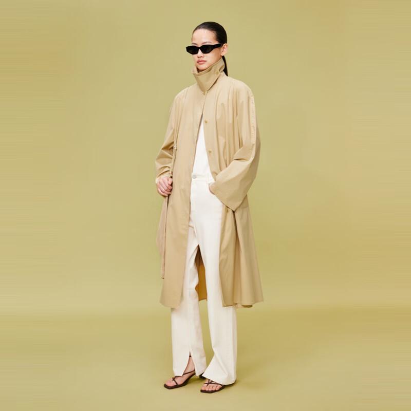 Less 2024 Spring Cotton Casual Long Trench Coat