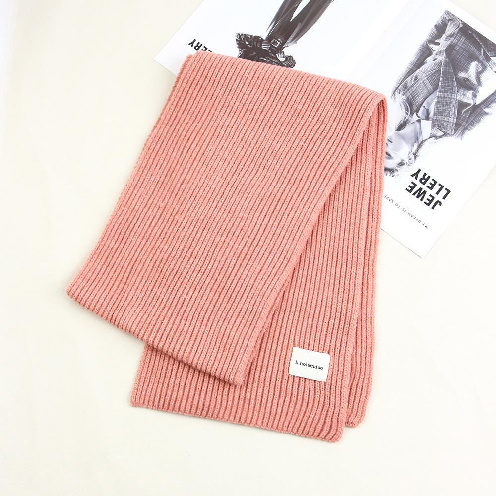 Solid Color Thicken Knitted Versatile Scarf for Women Winter Soft Comfortable Korean Version Warm Shawl for Women Female Outdoor