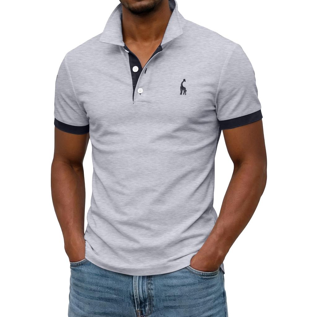 Men's Summer Button Lapel Loose Short Sleeve Top Men's Casual Fashion Top
