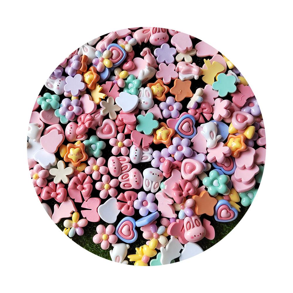 Resin Cute Cartoon Rabbit Flower Bowknot Flat Back Cabochons Scrapbooking DIY Jewelry Craft Decoration Accessories