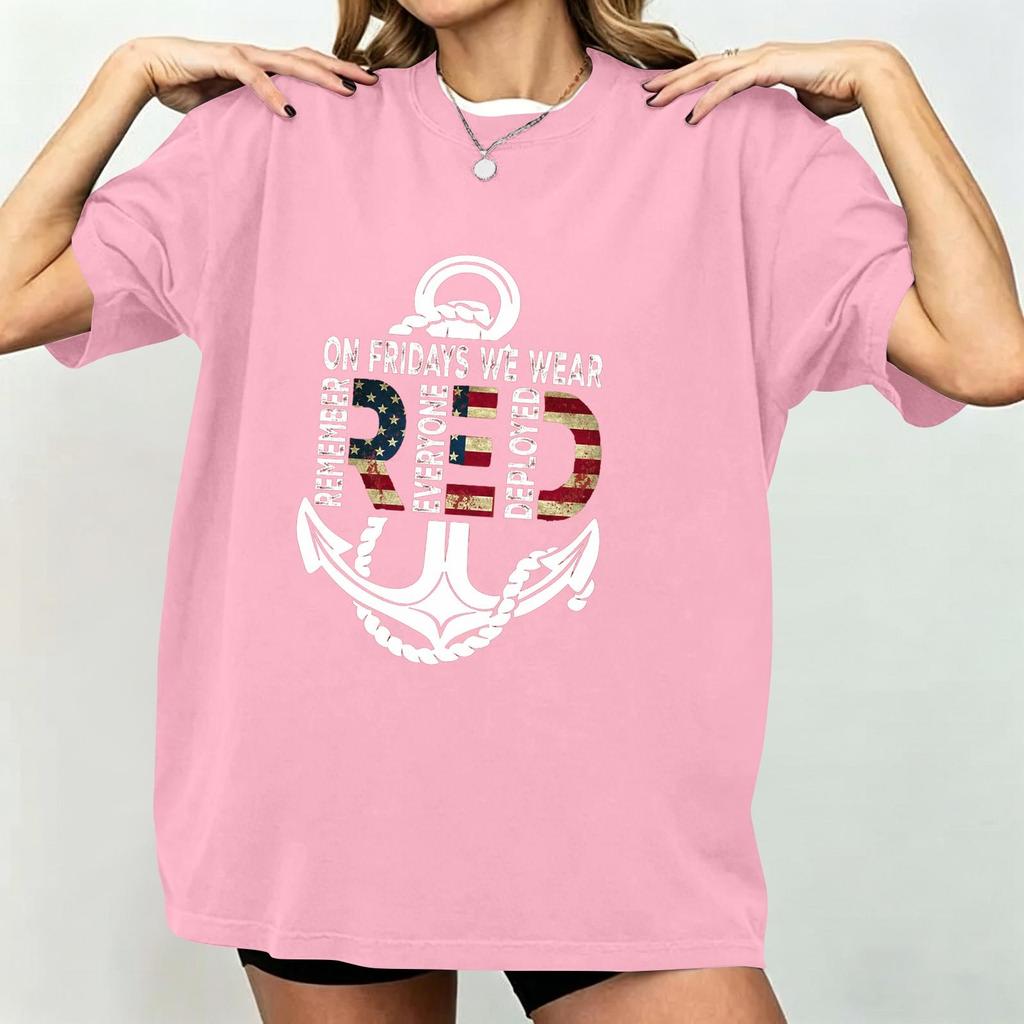 Women's Casual Short Sleeve T-Shirt Loose Fit Crew Neck Graphic Print Top Comfortable Summer Tee for Daily Wear