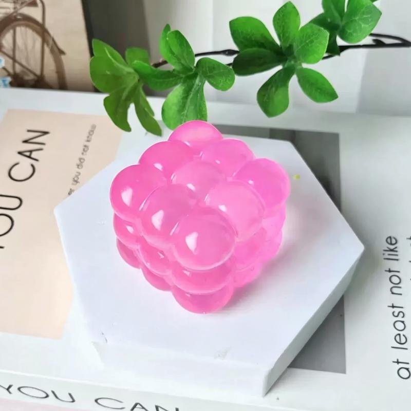 Maltose Clear Bubble Cube Fidget Soothing Sensory Squeeze Toy Non-Toxic Slow Rebound Asmr Toy Anti-Anxiety Alleviate Adhd Gift
