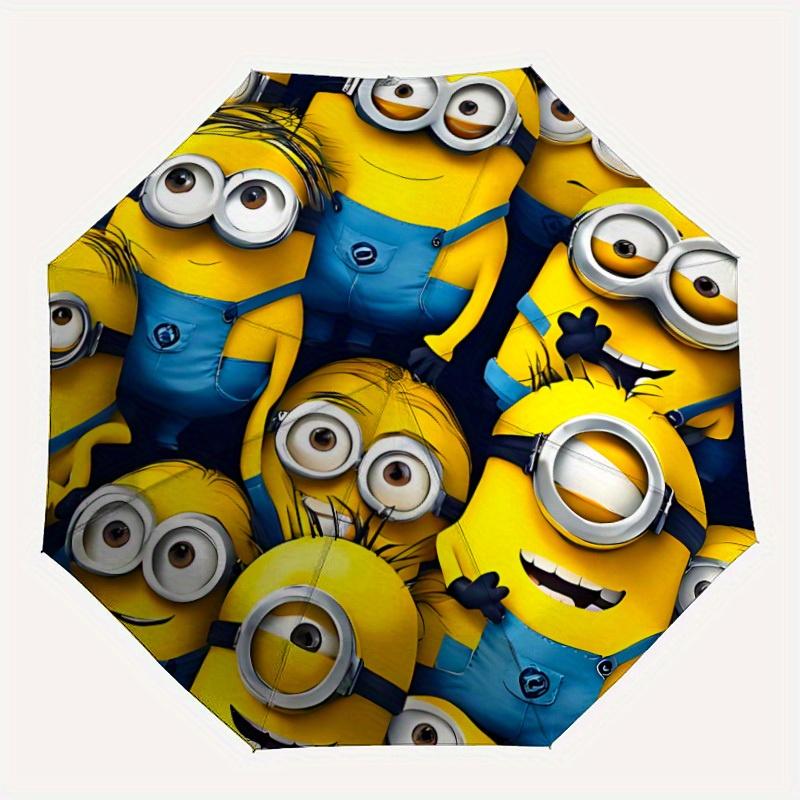 

1pc Minions Automatic Folding Umbrella with 8-Rib Compact & Lightweight Design, Self-Opening/ Closing, 063