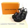 Ausgezeichnete LOUIS VUITTON Sandalen Knöchelriemen Espadrilles mit Keilabsatz 36.5 Gebraucht