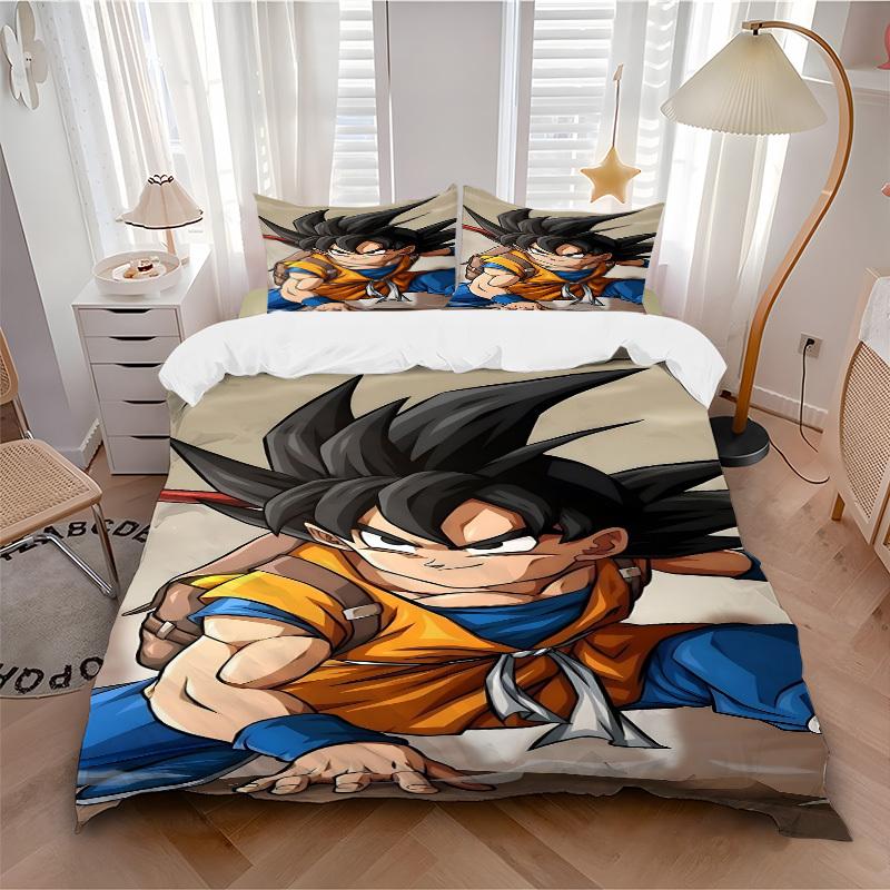 3pcs Saiyan, Warrior Bedding Set. Soft and Comfortable with No Core Included (1x Duvet Cover + 2x Pillow Covers) Yy251010117