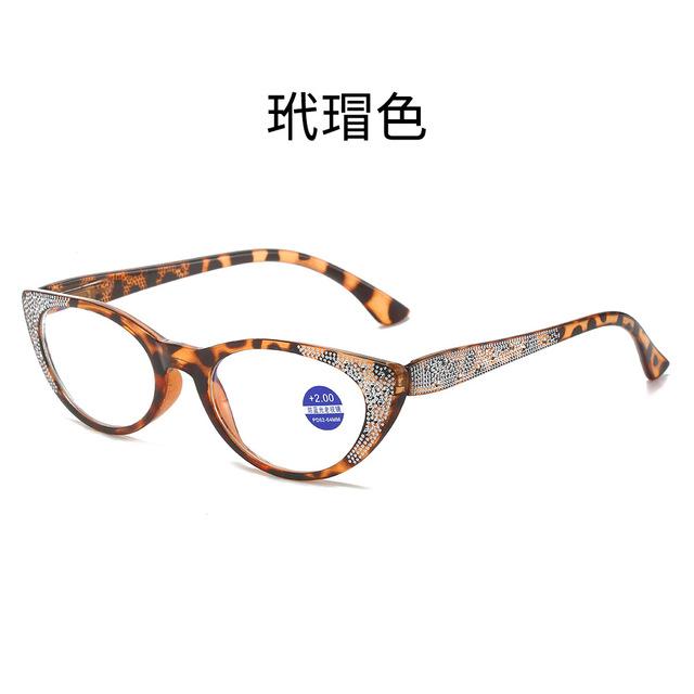 New Vintage Diamond Cat Eye Reading Glasses Women Anti Blue Light Presbyopic Glasses Diopter +1.0 To +4.0