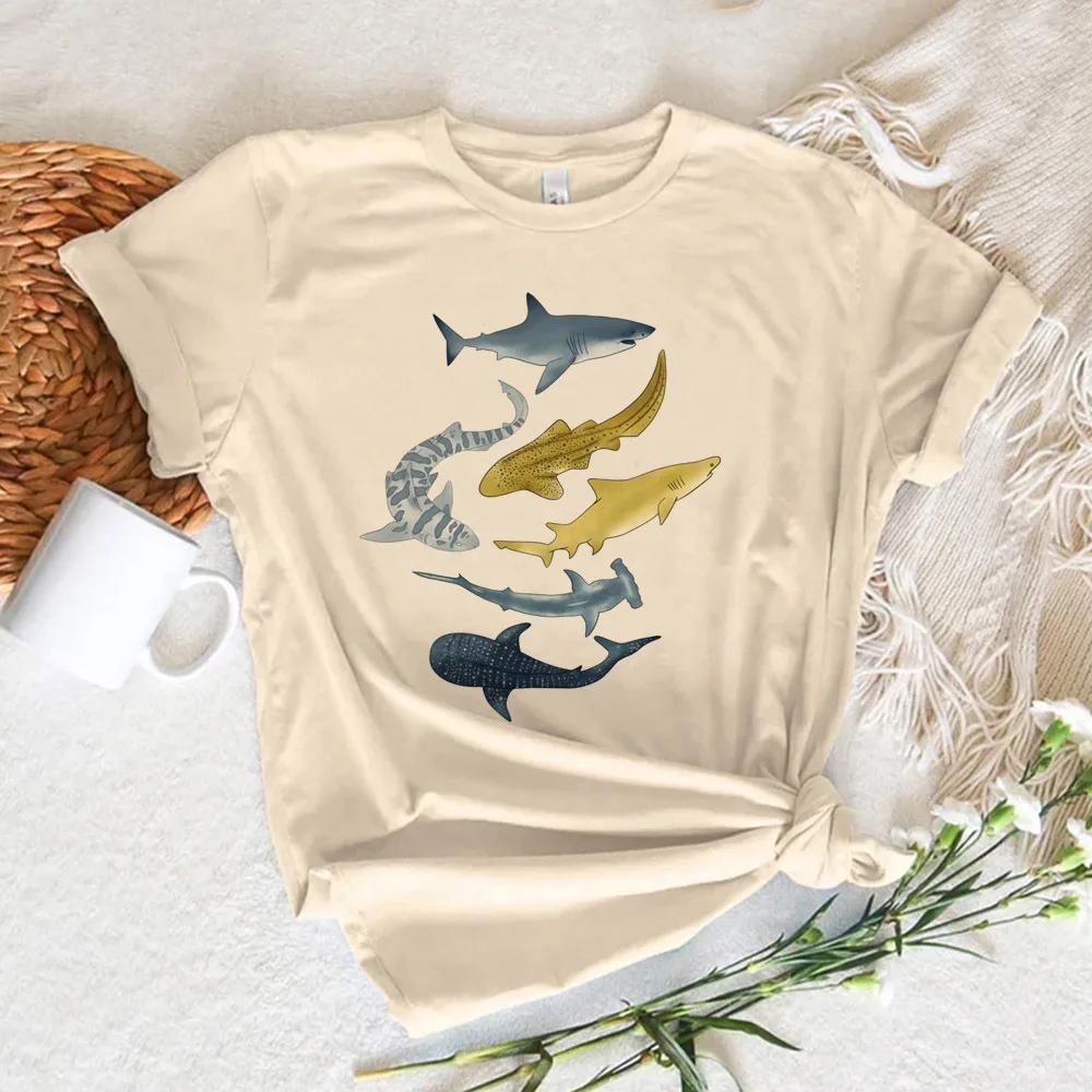 Whale Print Tshirt Women Summer Anime T-shirts Female Y2k Anime Clothing Graphic T Shirts Women Clothes